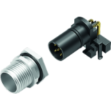 M12, series 766, Automation Technology - Data Transmission - male angled panel mount connector