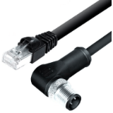 M12, series 876, Automation Technology - Data Transmission - Connecting cable male angled connector - RJ45 connector