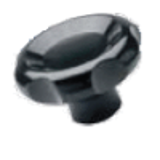 BN 14153 - Lobe knobs with metal hub (Elesa® VL.155), black, black-oxide steel boss, plain blind hole