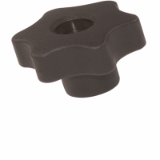 BN 2942 - Solid Star Knobs with metal boss and tapped through-hole (FASTEKS® FAL), reinforced polyamide, black