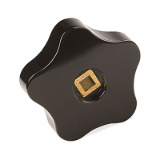 BN 2947 - Solid Star Knobs flat, with square-section bushing (FASTEKS® FAL), Thermoset FS 31, black