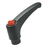BN 557 - Adjustable handles with brass boss, tapped blind hole (Elesa® Ergostyle® ERX.), gray-black, matte finish