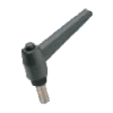 BN 14196 - Adjustable handles with retaining pin and threaded stud, stainless steel (Elesa® MRX-SST-p), black, matte finish