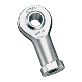 BN 158 - Rod ends with integral spherical plain bearing (ISO 12240-4; Durbal BEF), steel, zinc plated blue, left hand thread